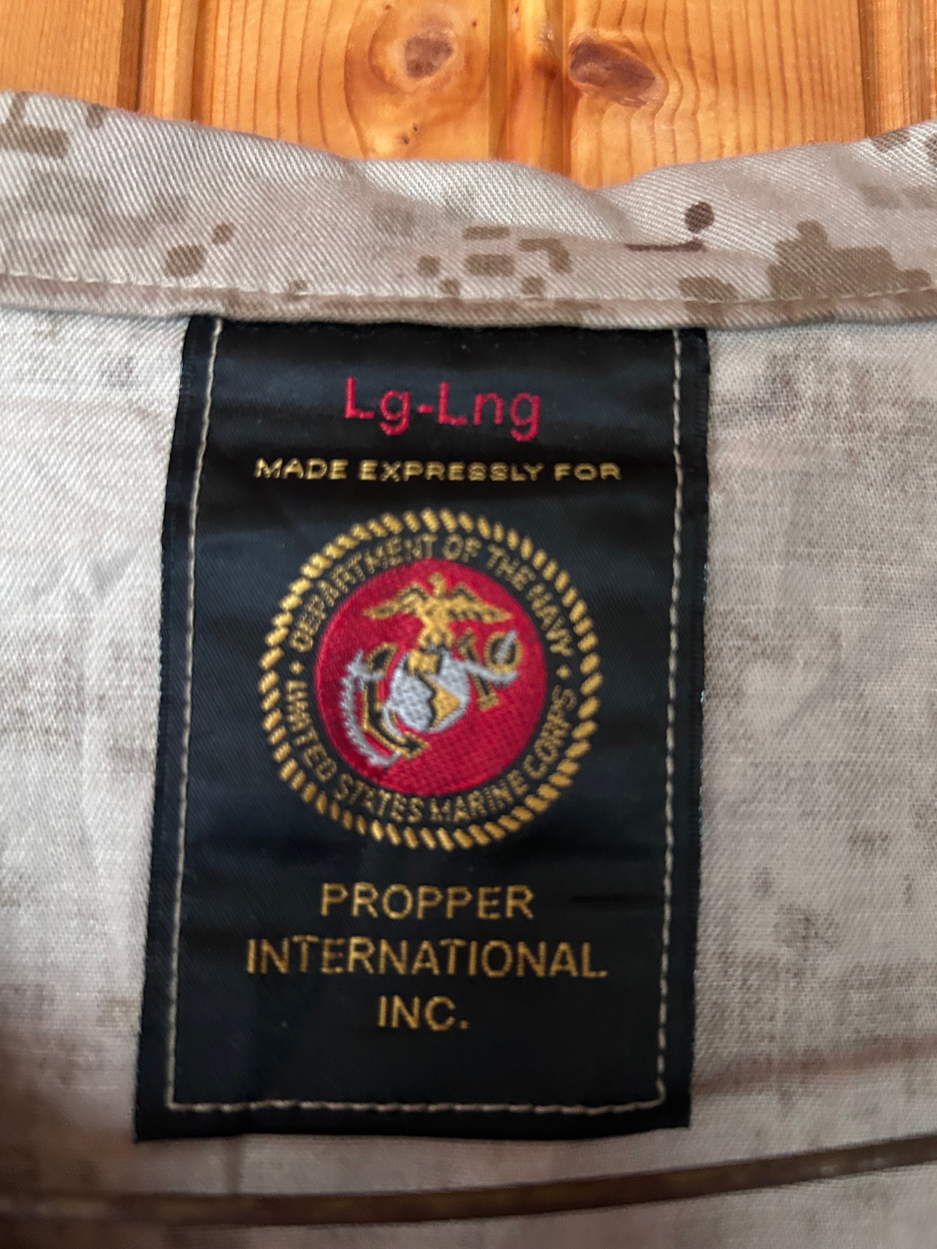 USMC Marpat desert field shirt size large long